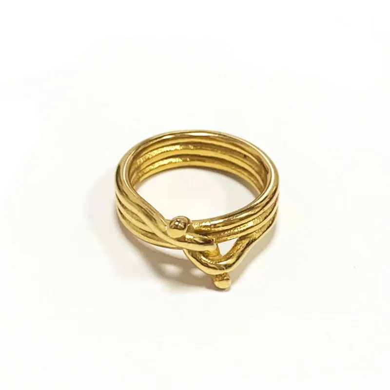 Unique Infinite Gold Ring For Women Jewelry Anniverssary Party Gift