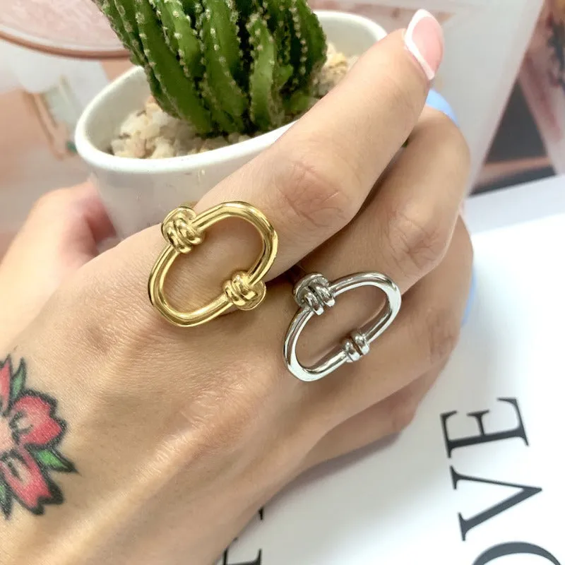 Unique Infinite Gold Ring For Women Jewelry Anniverssary Party Gift