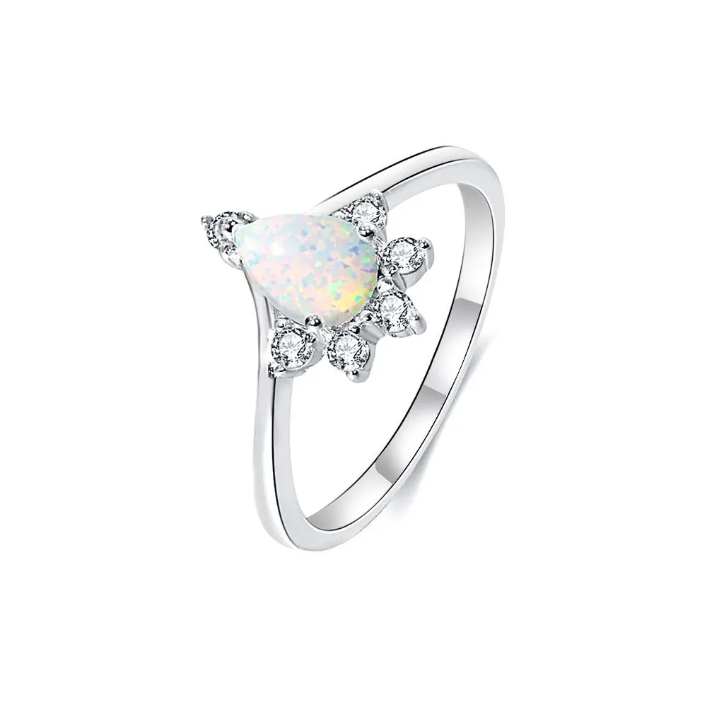 V-shaped Beautiful Opal Ring for Women