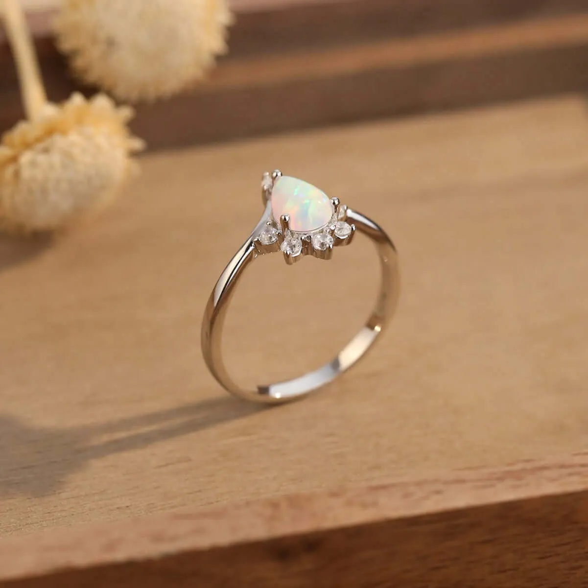 V-shaped Beautiful Opal Ring for Women