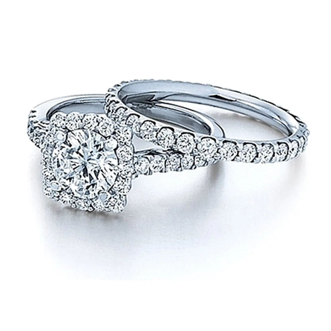 Verragio Round Diamond Engagement Ring with Diamond Halo