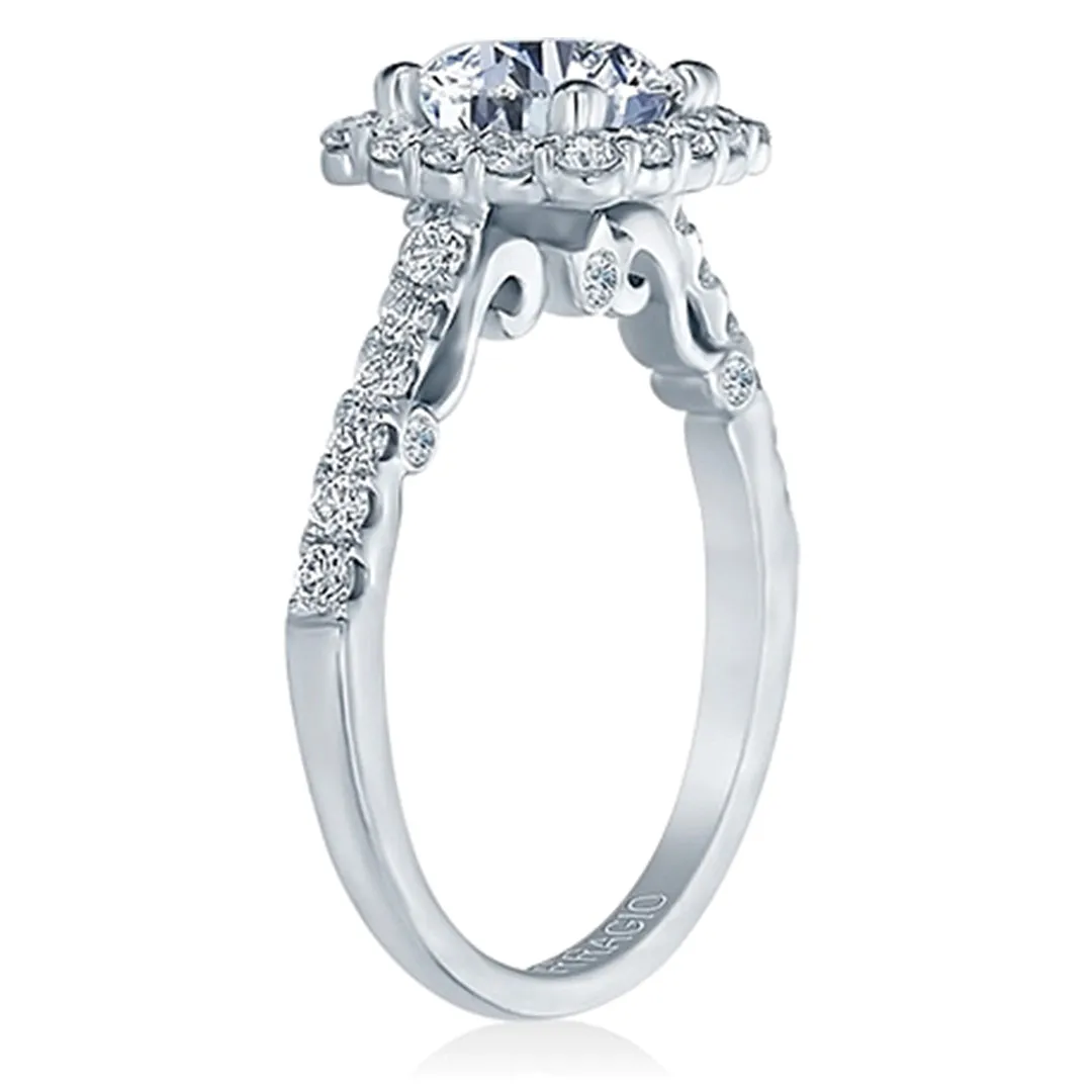 Verragio Round Diamond Engagement Ring with Diamond Halo