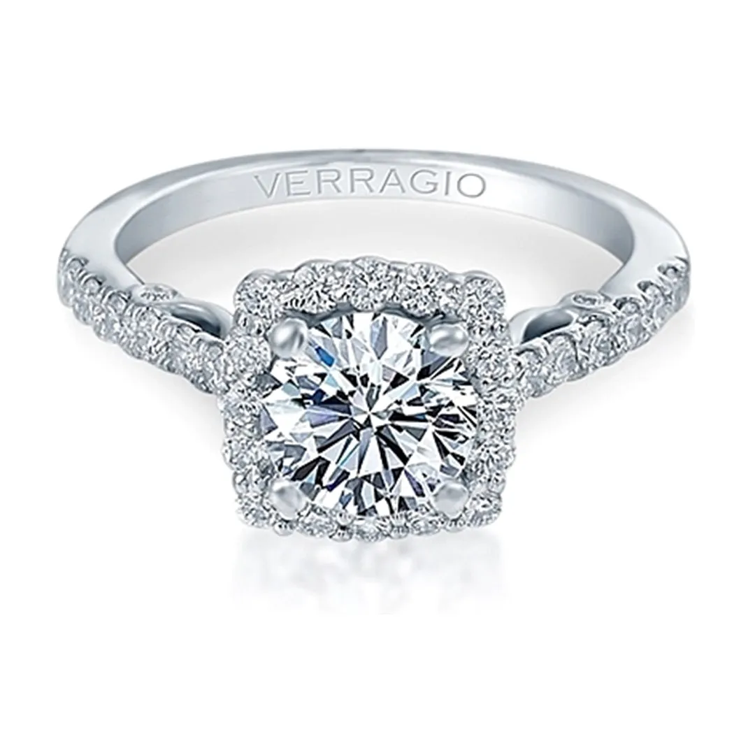 Verragio Round Diamond Engagement Ring with Diamond Halo