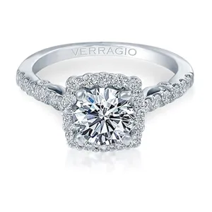 Verragio Round Diamond Engagement Ring with Diamond Halo