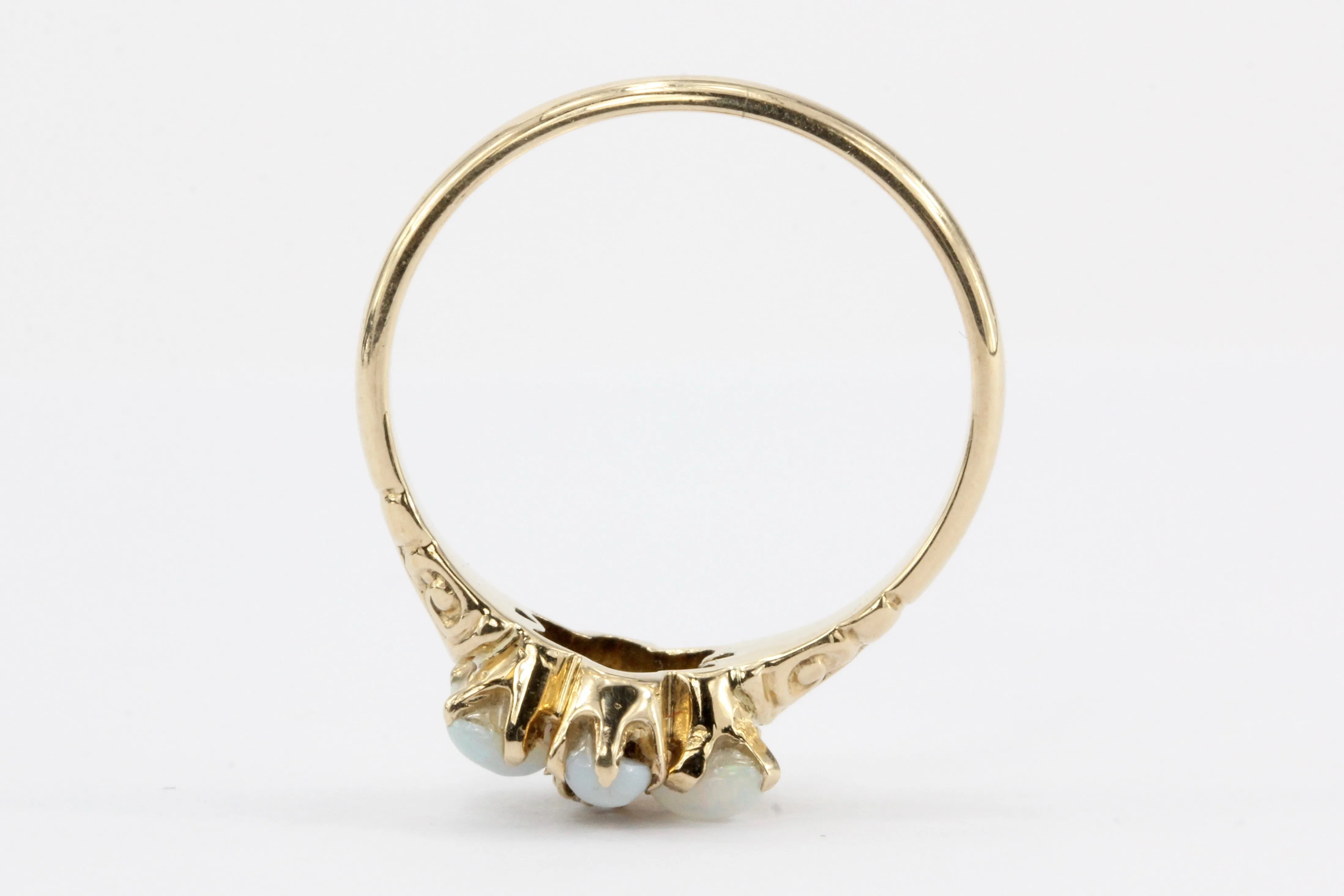 Victorian 10K Gold Opal & Diamond Ring c.1890's by  M.B. Bryant & Co