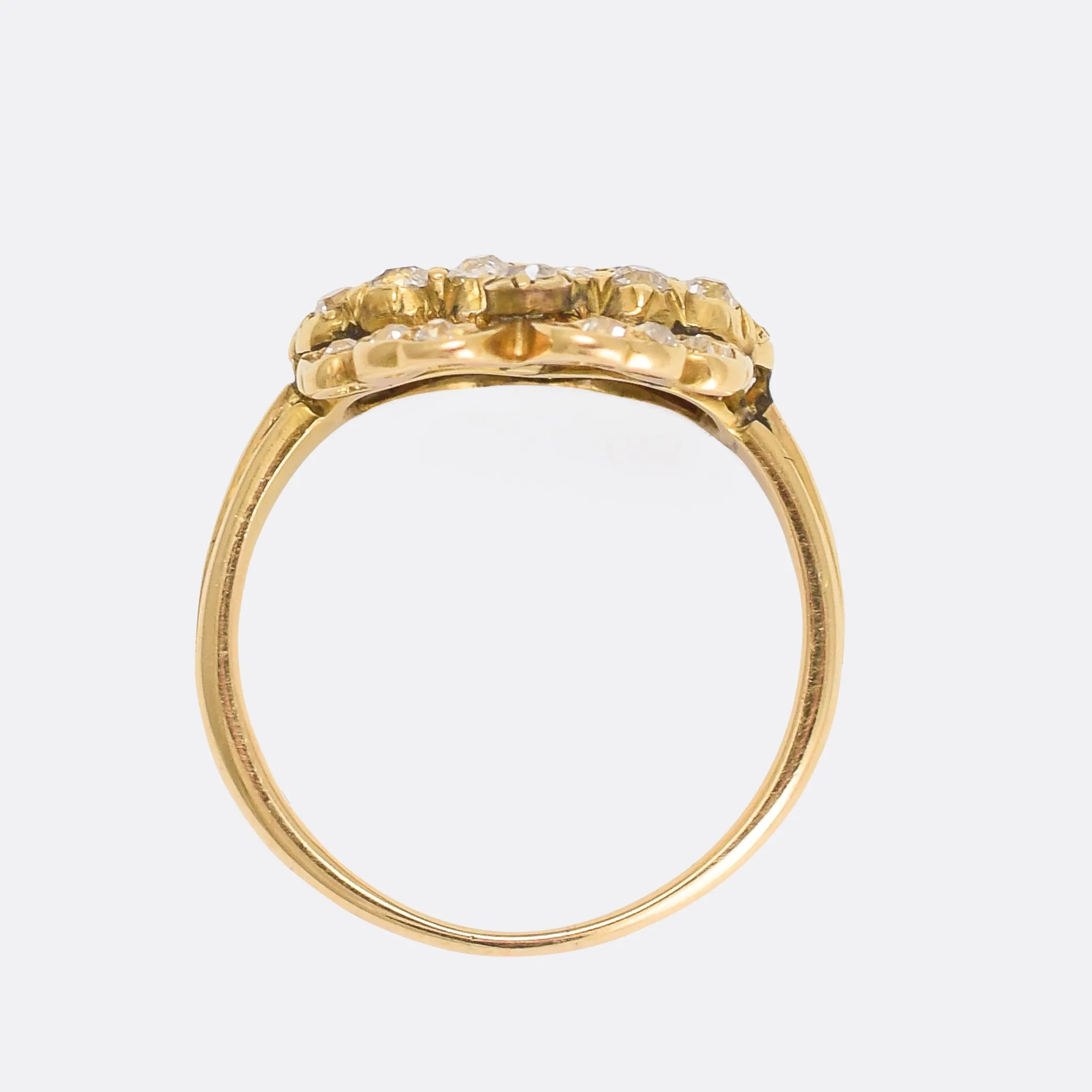 Victorian Sapphire & Diamond Bowed Double Heart Ring