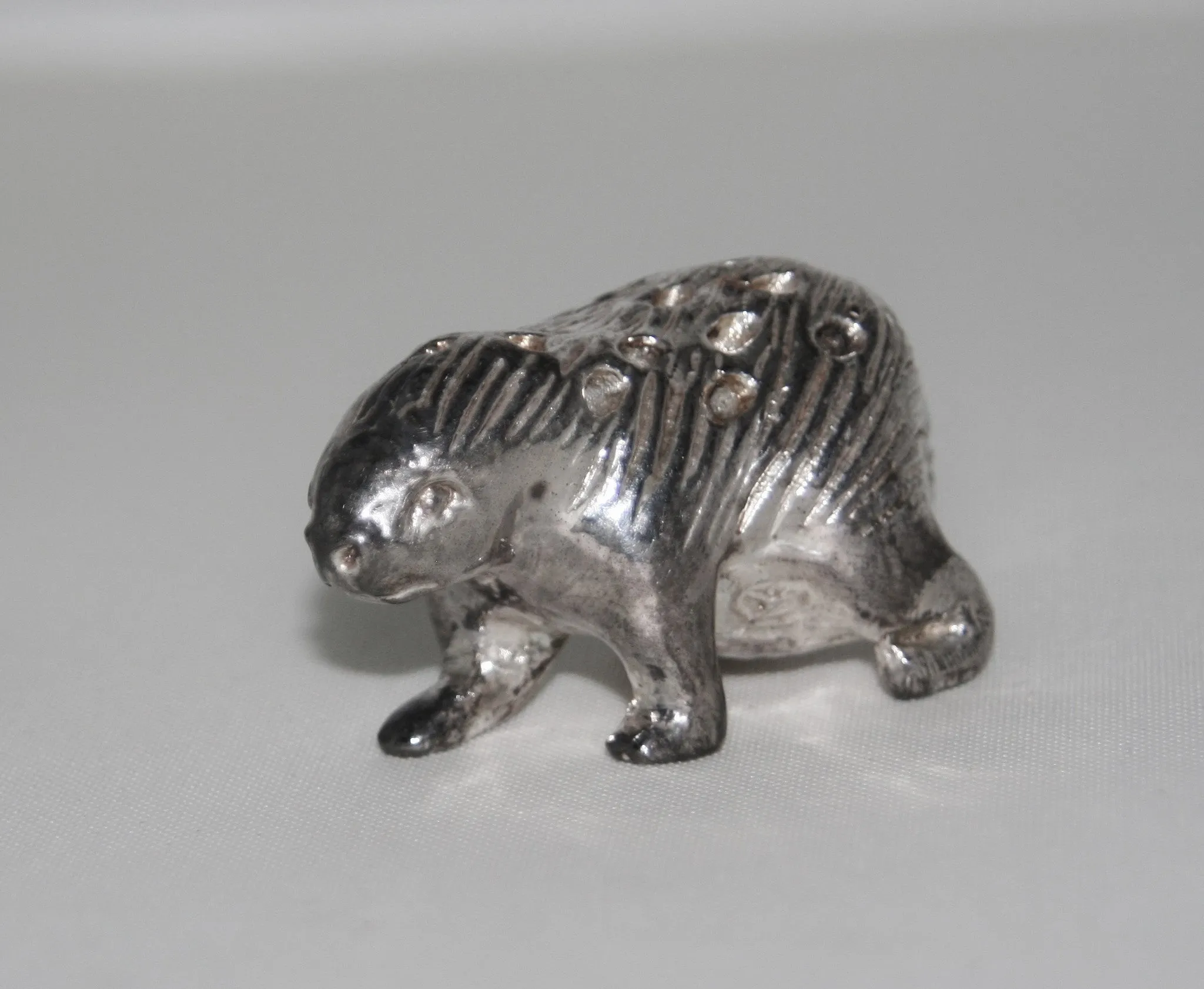 Vintage African Silver Collection Toothpick Holders Porcupine, Hippo, Crocodile
