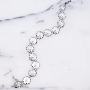 Vintage Art Deco Cut Crystal Bezel Set Bracelet