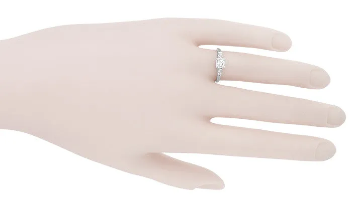 Vintage Art Deco Filigree Illusion Diamond Engagement Ring in Platinum