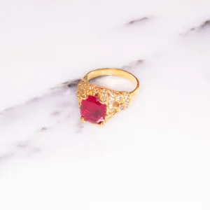 Vintage Camrose and Kross Rubelite Ring