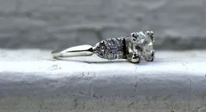 Vintage Deco Platinum Diamond Engagement Ring with GIA cert - 1.02ct.
