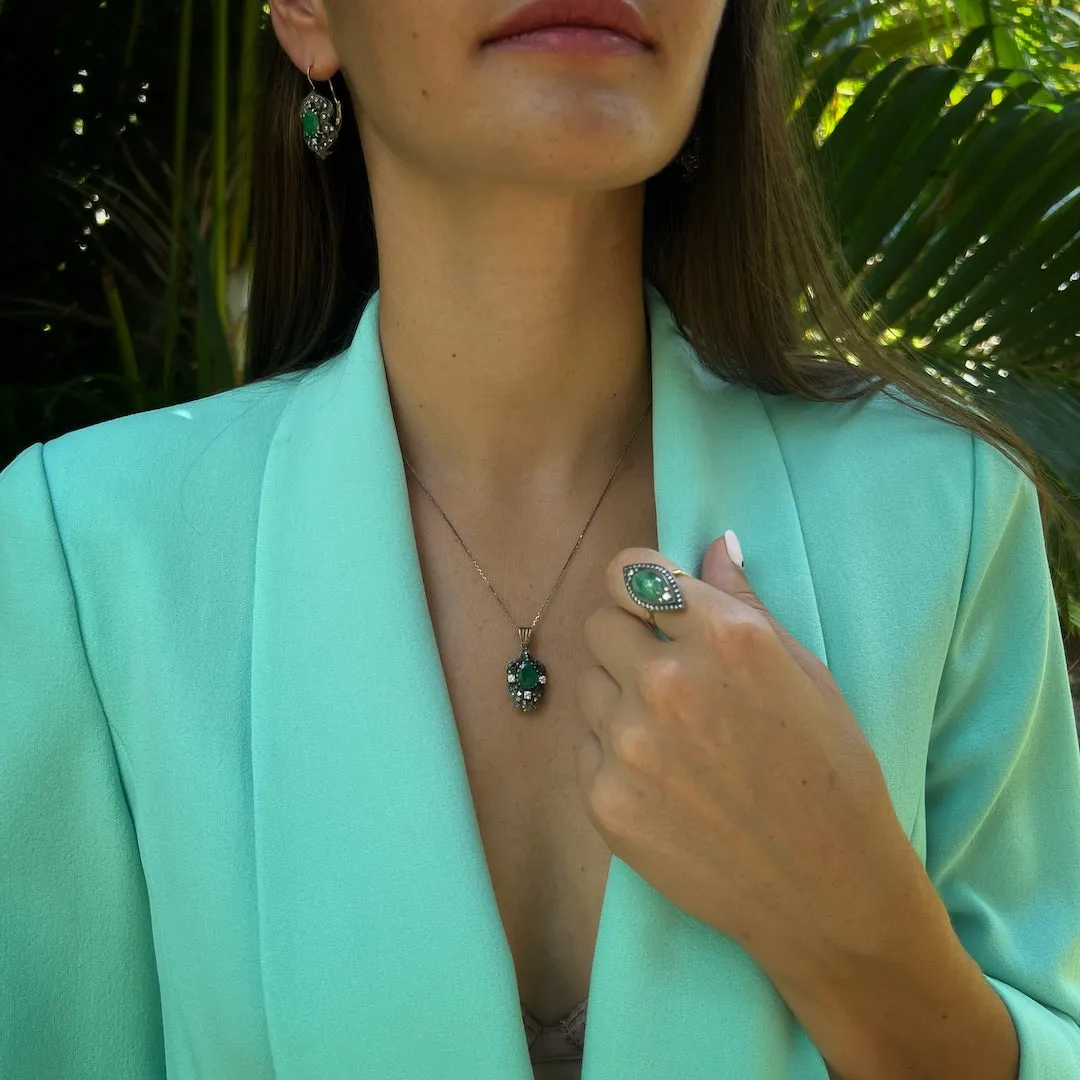 Vintage Diamond Emerald Earring