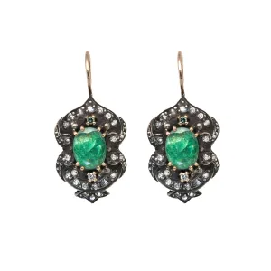 Vintage Diamond Emerald Earring