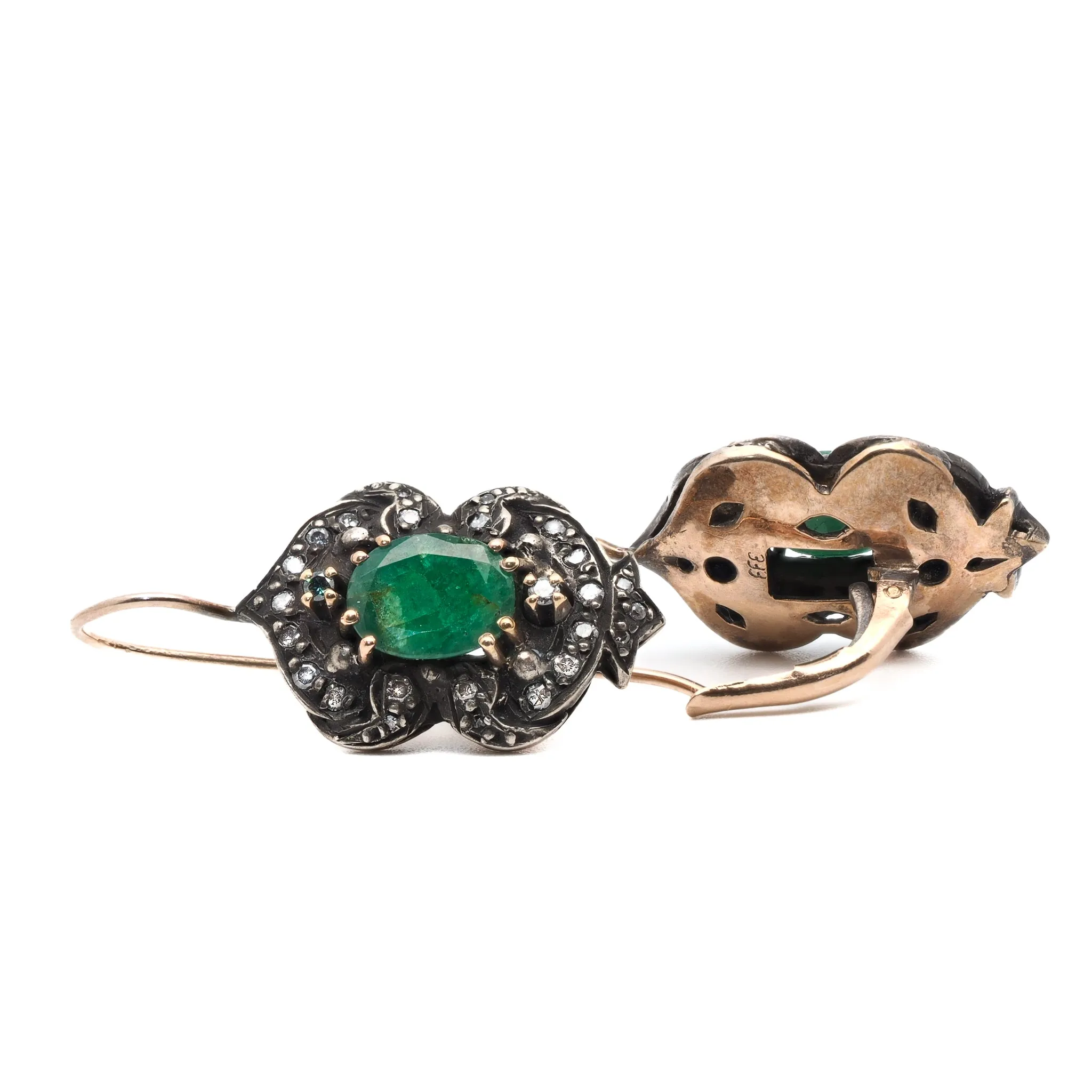 Vintage Diamond Emerald Earring