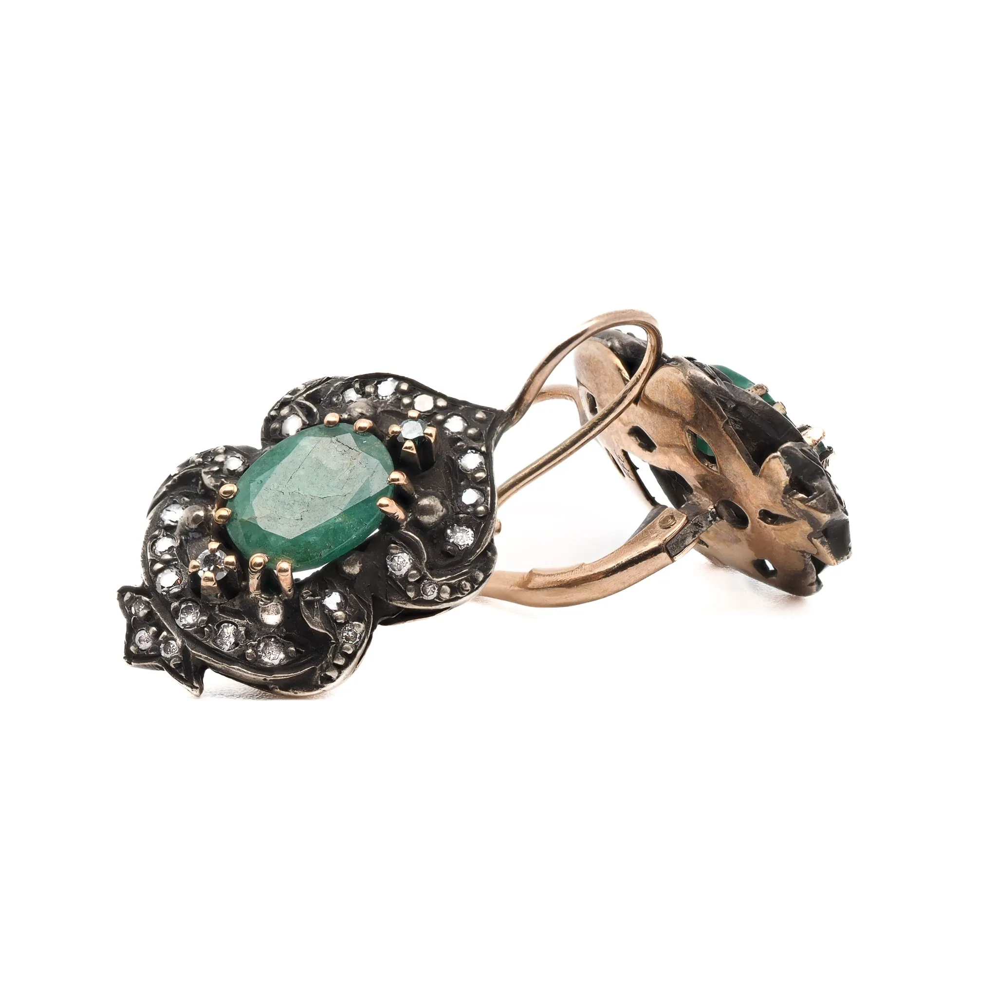 Vintage Diamond Emerald Earring