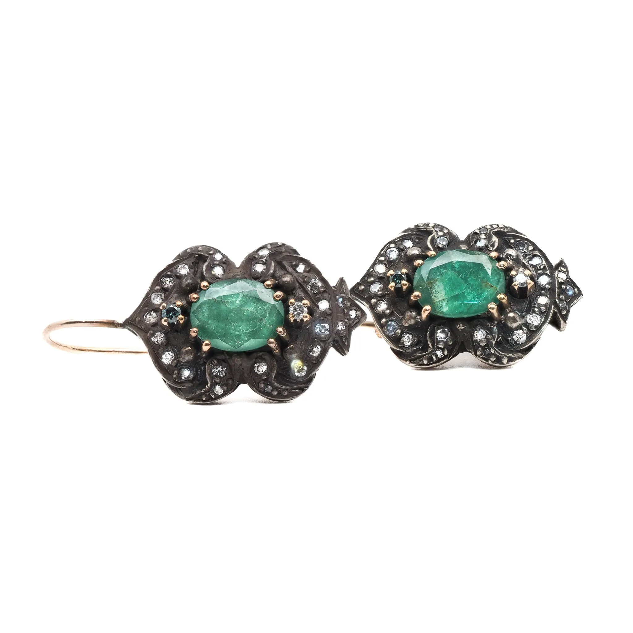 Vintage Diamond Emerald Earring