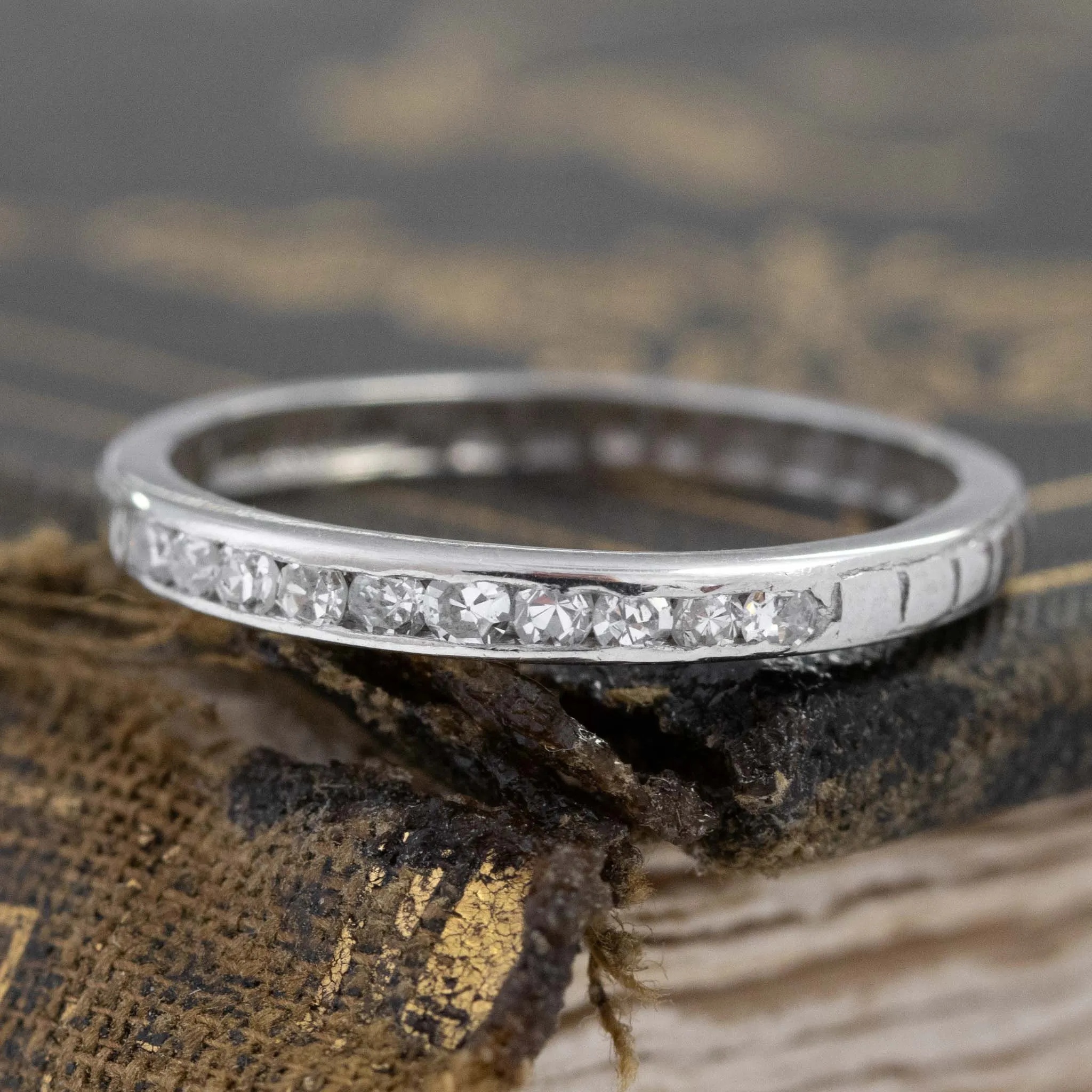 Vintage Diamond Platinum Band