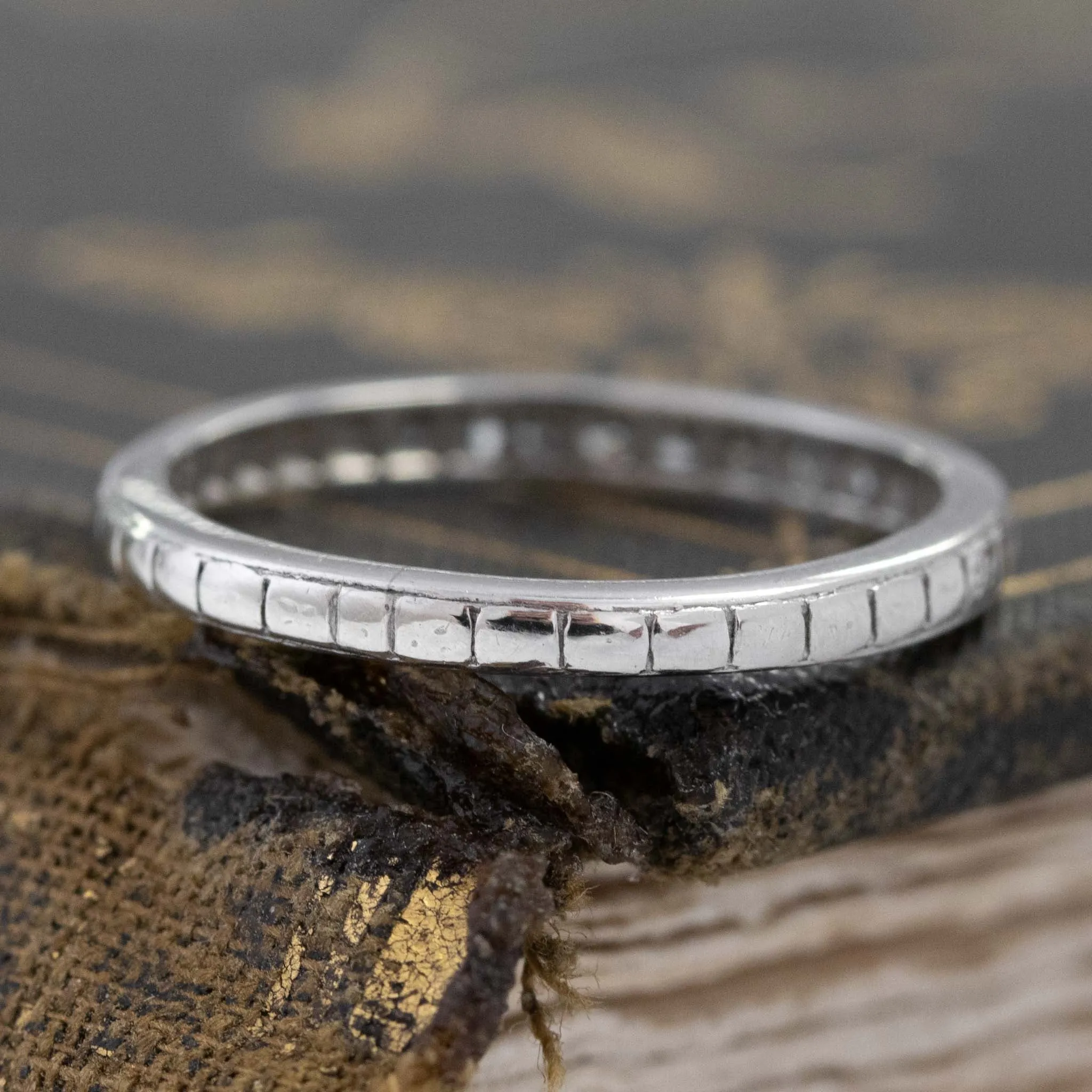 Vintage Diamond Platinum Band