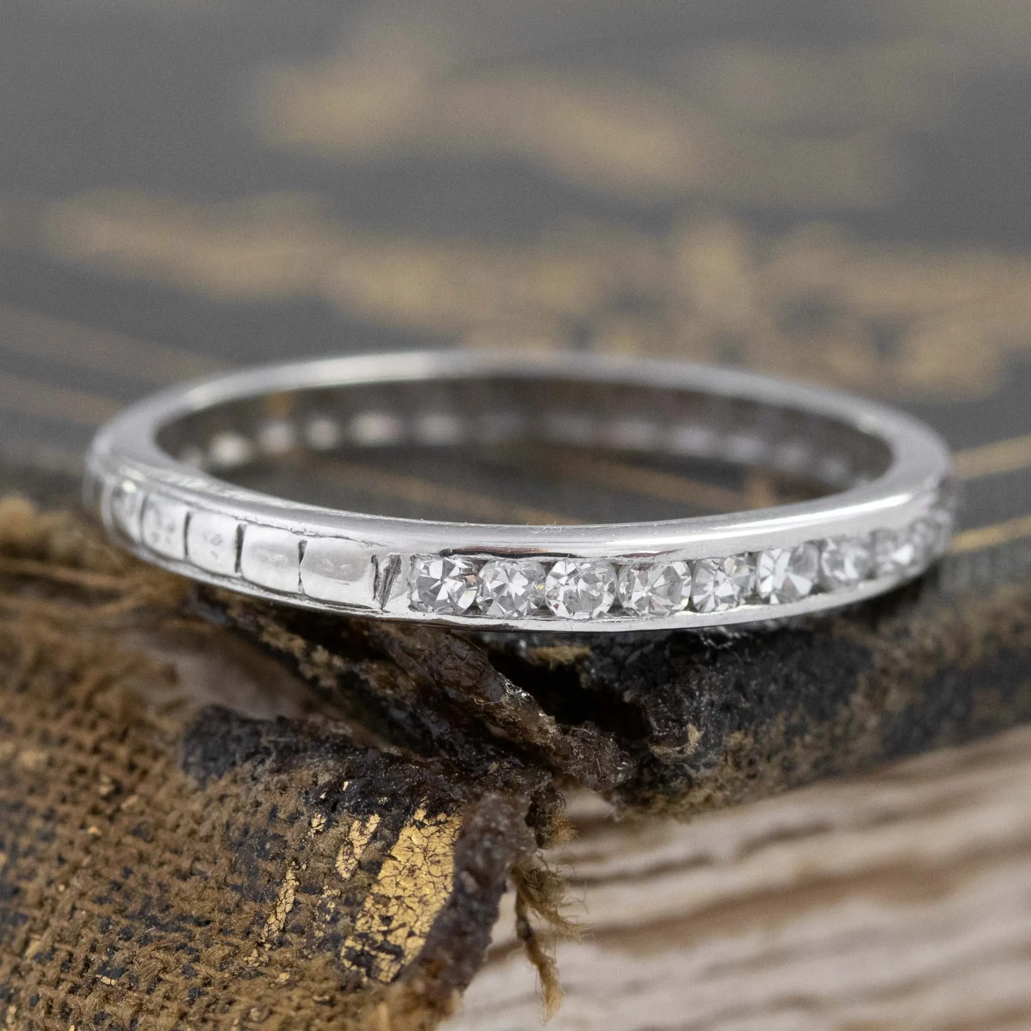 Vintage Diamond Platinum Band