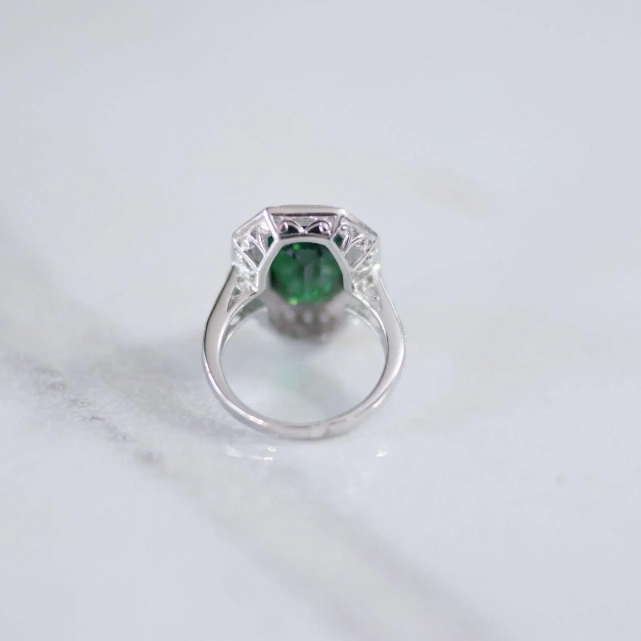 Vintage Emerald Crystal Cocktail Ring