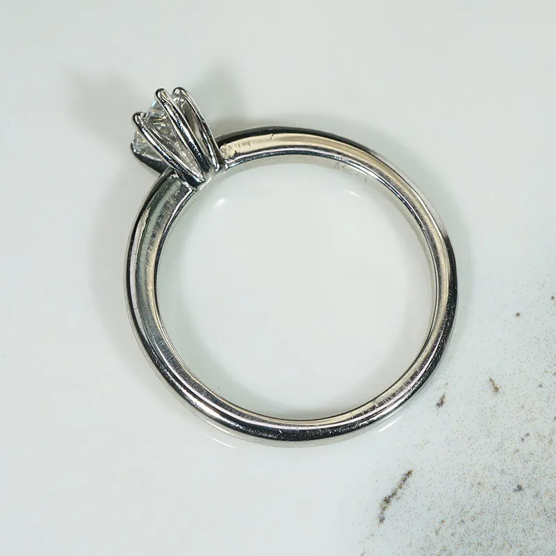 Vintage Pear-Cut Diamond in Icy Platinum Solitaire Ring