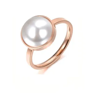 Vintage Pearl Wedding Jewelry Set Necklace Earrings Rings Rose Gold For Women