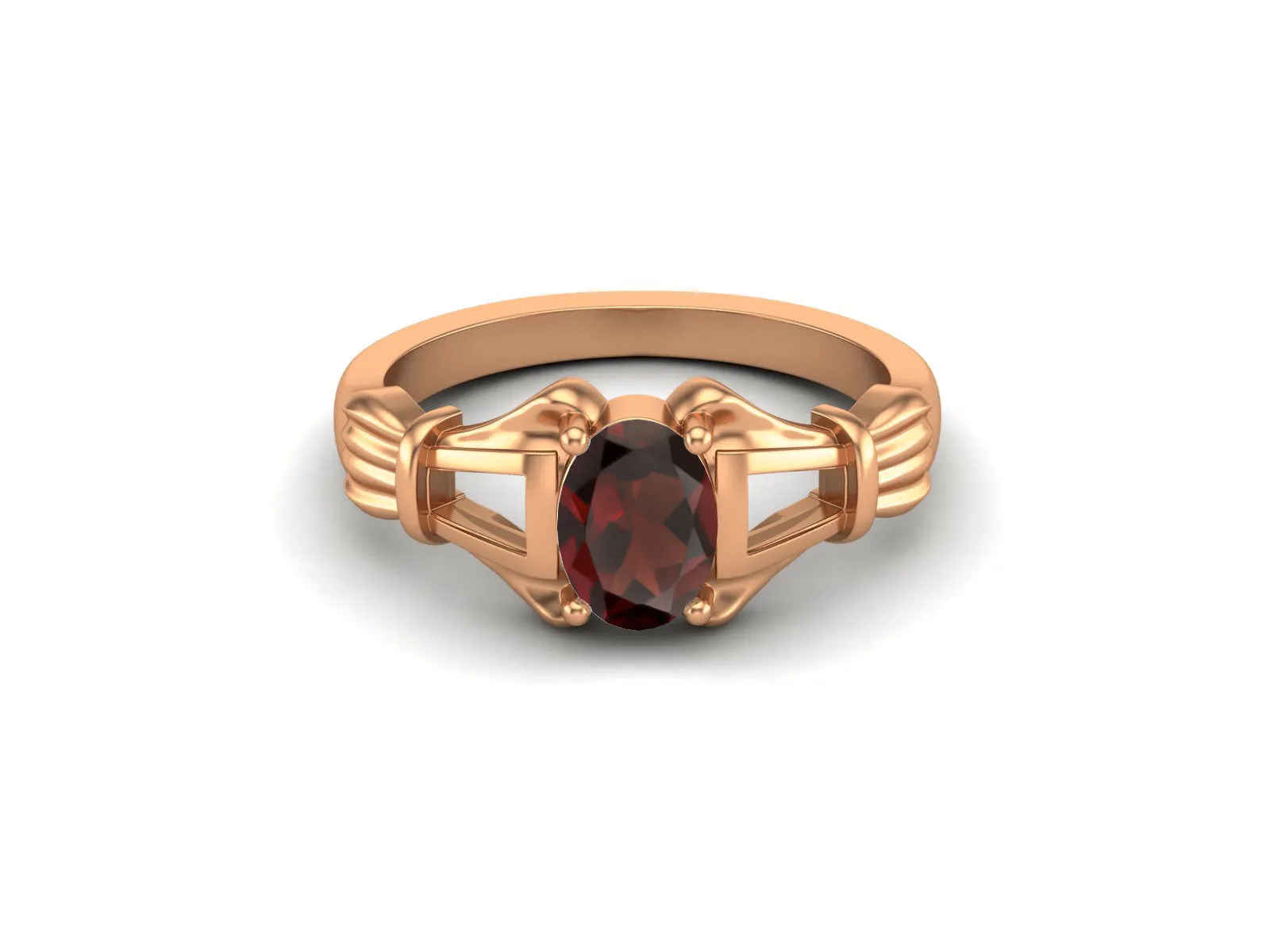 Vintage Red Garnet Bridal Ring Unique Garnet Wedding Ring Antique Garnet Engagement Ring