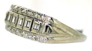 Vintage Round & Baguette Diamond Band Ring
