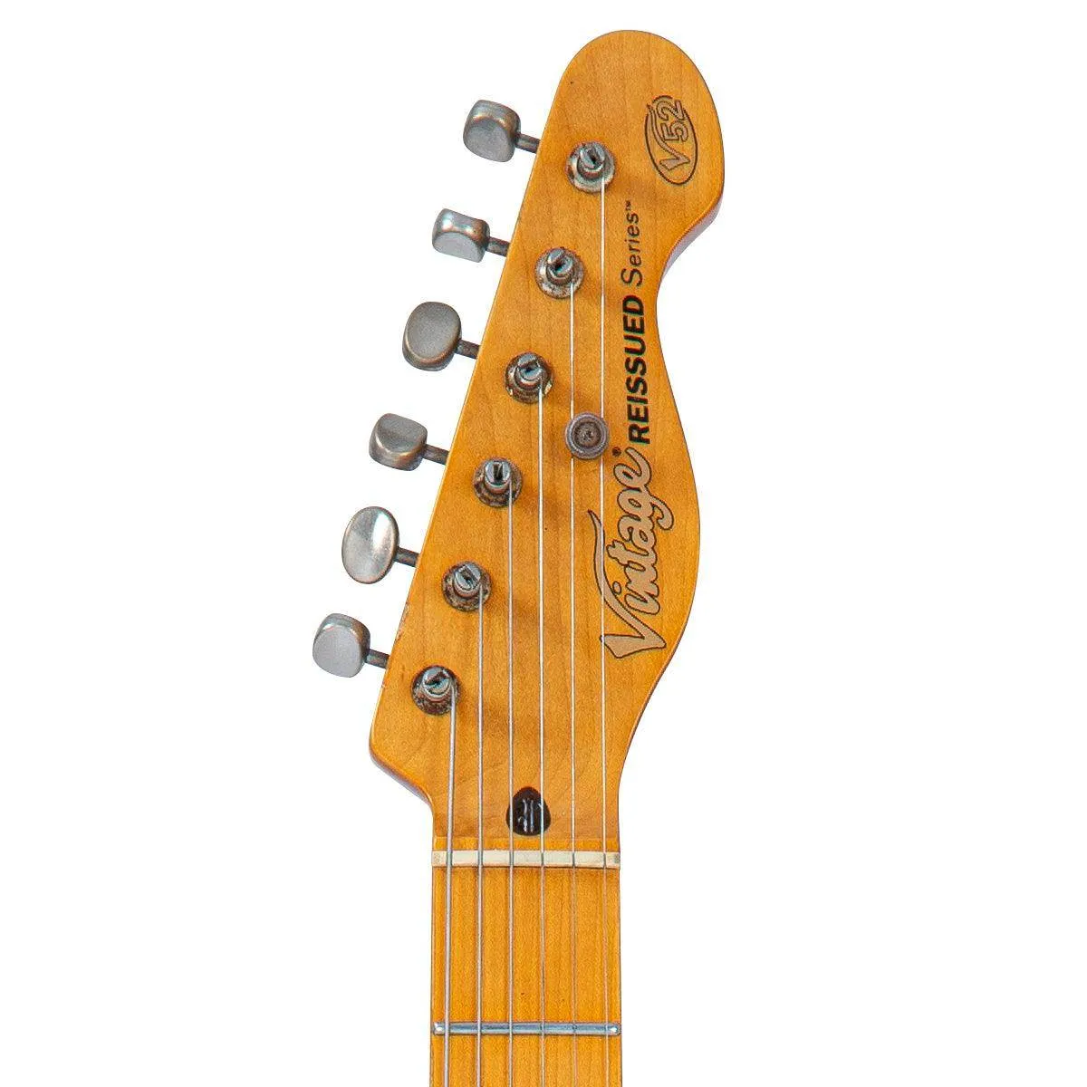 Vintage V52 ProShop Unique Electric Guitar ~ Butterscotch Cracked Lacquer