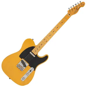 Vintage V52 ProShop Unique Electric Guitar ~ Butterscotch Cracked Lacquer