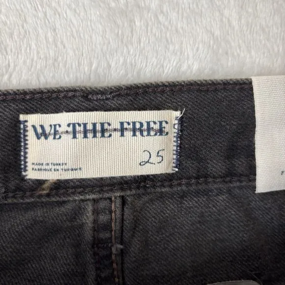 We The Free Jeans Womens Size 25 Ripple Wide Leg Crop Black NEW Boho Indie