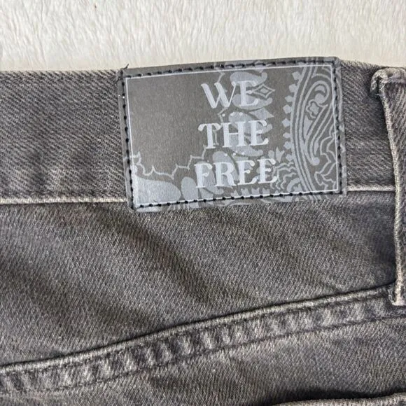 We The Free Jeans Womens Size 25 Ripple Wide Leg Crop Black NEW Boho Indie