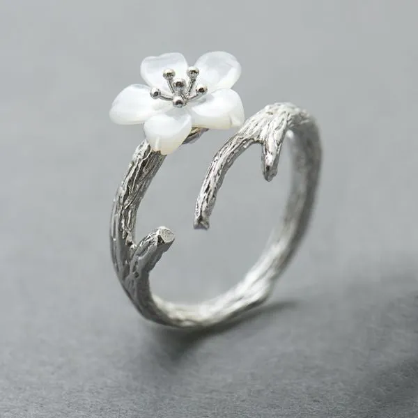 White Cherry Blossom Ring
