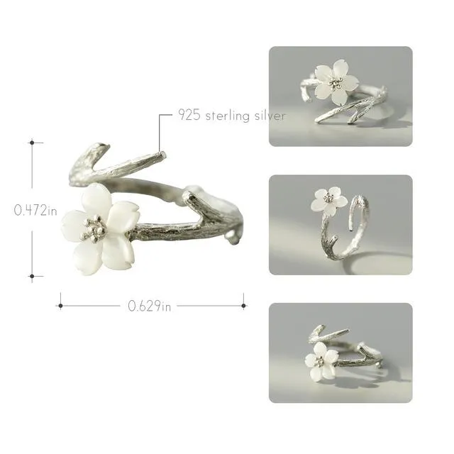 White Cherry Blossom Ring