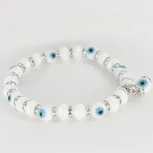 White Protective and Stylish Evil Eye Stretch Bracelet