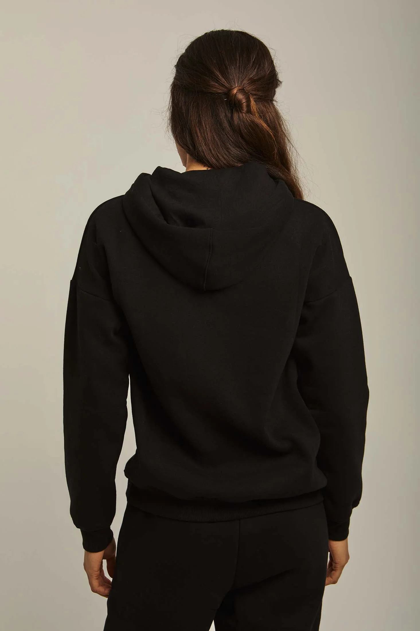 Women Sweat Jacket  Embroidered Black